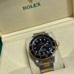 102UB bp 40mm, pre-ceramica PRETO, caixa banhado ouro MISTO 18k, bezel aluminio PRETO, mostrador PRETO,cal (6)