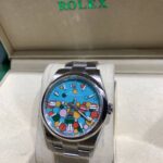 112YA ewf,41mm, caixa de aco, mostrador azul tiffany Ballon, bracelete metal, cal 3230 (3)