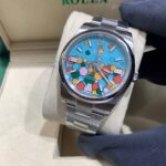 112YA ewf,41mm, caixa de aco, mostrador azul tiffany Ballon, bracelete metal, cal 3230 (4)