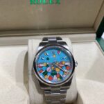 112YA ewf,41mm, caixa de aco, mostrador azul tiffany Ballon, bracelete metal, cal 3230 (6)