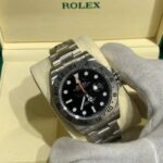 121D JVS Explorer II 42mm, caixa de aco ,bezel de aco,fundo preto,bracelete metal ,cal.3285, aco 316L (1)