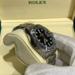 121D JVS Explorer II 42mm, caixa de aco ,bezel de aco,fundo preto,bracelete metal ,cal.3285, aco 316L (2)