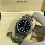 121D JVS Explorer II 42mm, caixa de aco ,bezel de aco,fundo preto,bracelete metal ,cal.3285, aco 316L (6)
