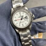 121E bp explorer ii vintage 40mm ,caixa de aco, bezel de aco ,fundo branco ,bracelete metal, eta-a2836 ,aco 316L -4