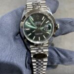 132DA CLEAN 41mm datejust caixa aco bezel de LISO, mostrador VERDE OLIVEIRA ,bracelete JUBILEE, aco 904L ,CLONE3235-5