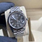 137AB GMF 41mm, datejust 2022, caixa d aco, mostrador CINZA, bracelete Jubilee, clone 3235 (4)