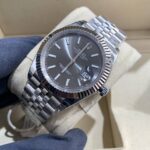 137AB GMF 41mm, datejust 2022, caixa d aco, mostrador CINZA, bracelete Jubilee, clone 3235 (8)