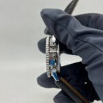 40E jf 41mm caixa prateado mostrador AZUL couro eta7750 (1)