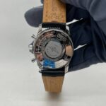 40E jf 41mm caixa prateado mostrador AZUL couro eta7750 (5)