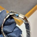 41A 40mm navitimer caixa prateado mostrador azul e branco, bracelete metaL (2)