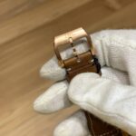 50MA zf 44mm,lpp, caixa de ouro amarelo,fundo azul, pulseira de couro marrom ,eta-a7750 (6)
