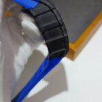 155HD rm011-03 fibra de carbono modificado, dial preto, pulseira SILICONE AZUL, Calendario Modificado,eta7750 (6)