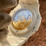 172U pf 40mm ,com aro refinado, nautilus,caixa BRANCO DLC, mostrador branco ppf v4, calendario upgrade,bracelete metal , cal.MT9015 (31)